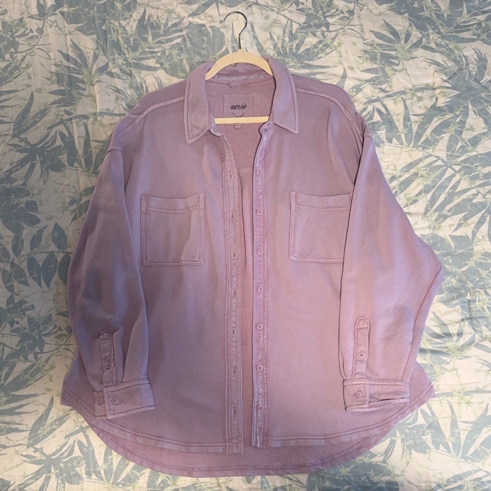 Aerie Lavender Lumberjane Button Down Shirt
